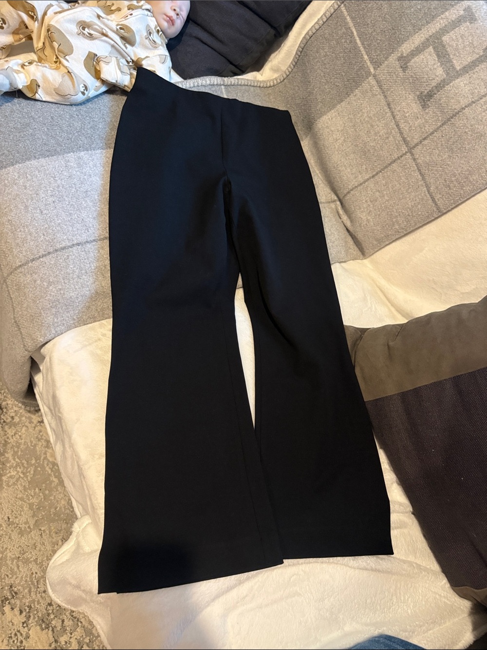 Babaton Black Wide-Leg High-Rise Pants cropped